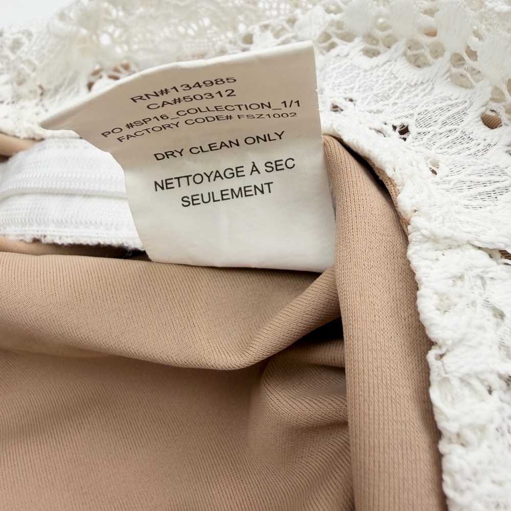 For Love & Lemons Rosalita Sheer Lace Midi Skirt Nude Built-In Snap Bodysuit XS - Picture 12 of 16